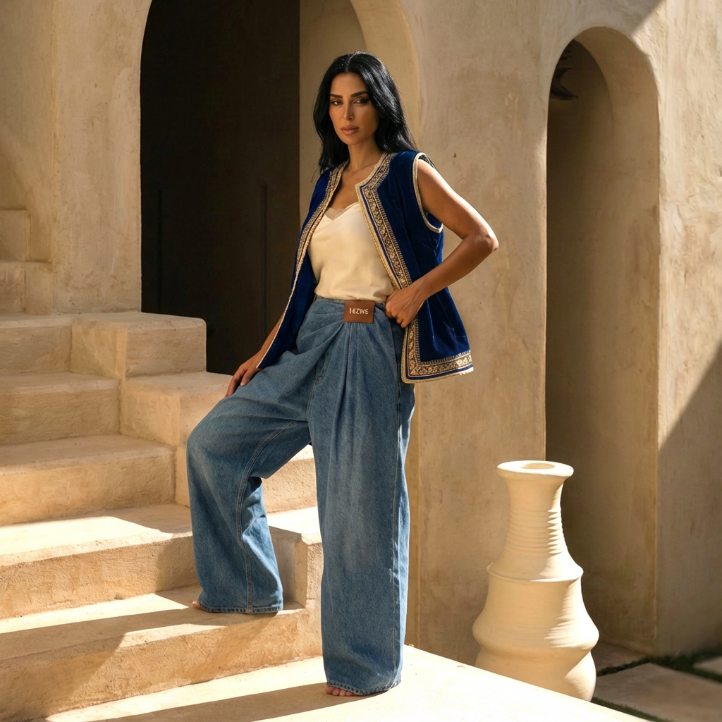 Midnight Velvet Vest - Navy Blue